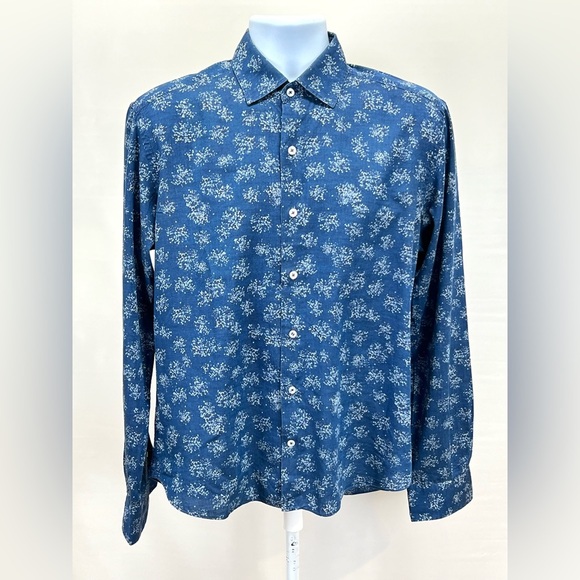 CULTURATA Men's Blue Casual pattern Button Down Shirt size M. - Picture 1 of 11